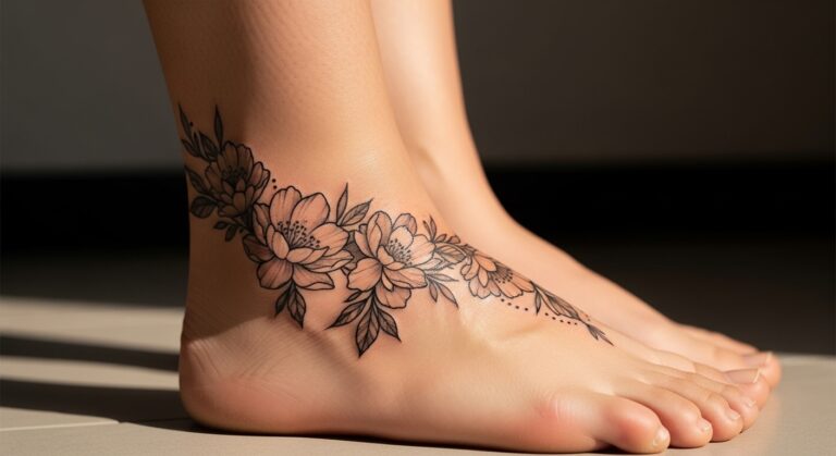 10 Elegant Floral Ankle Foot Tattoos Worth the Pain