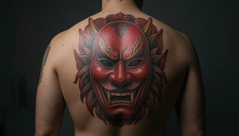 35 Subtle Large Hannya Mask Back Tattoos Worth the Pain