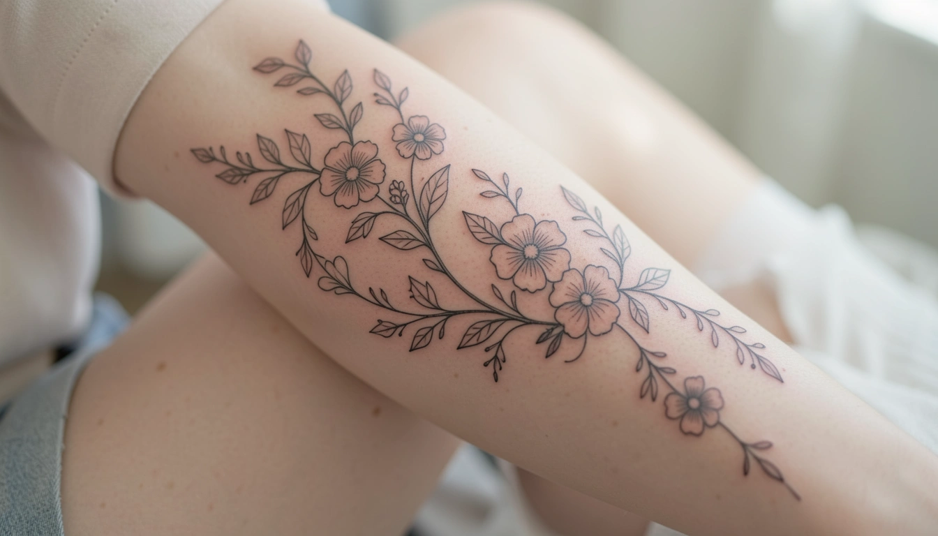 15 Dreamy Fine Line Leg Sleeve Tattoos Worth Stealing