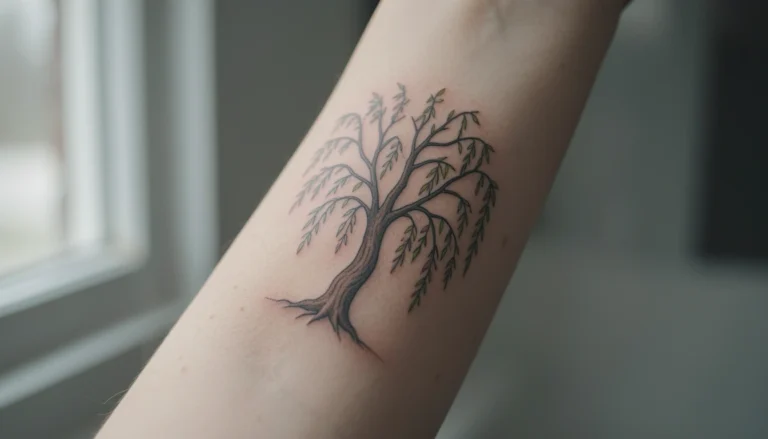 30 Minimalist Small Willow Tree Tattoos Worth Stealing
