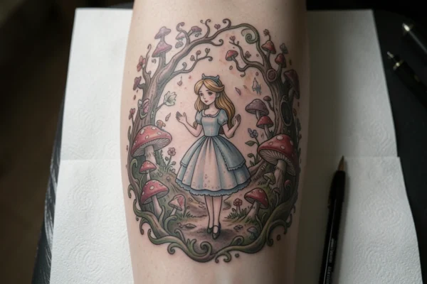 10 Elegant Aesthetic Alice in Wonderland Inspired Tattoos for True Fans