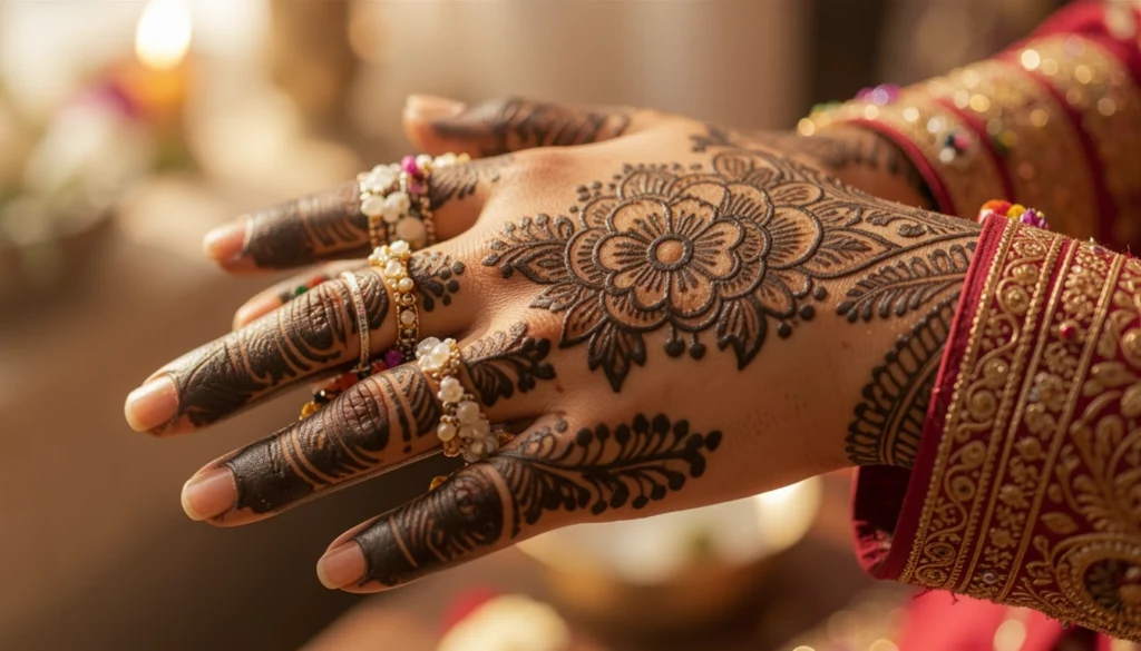 Traditional Henna Tattoo Hand Aesthetic