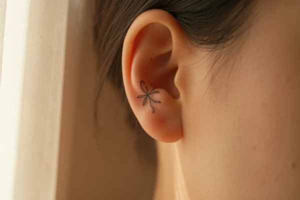33 Mystical Fine Line Behind Ear Tattoos Every Woman Will Love
