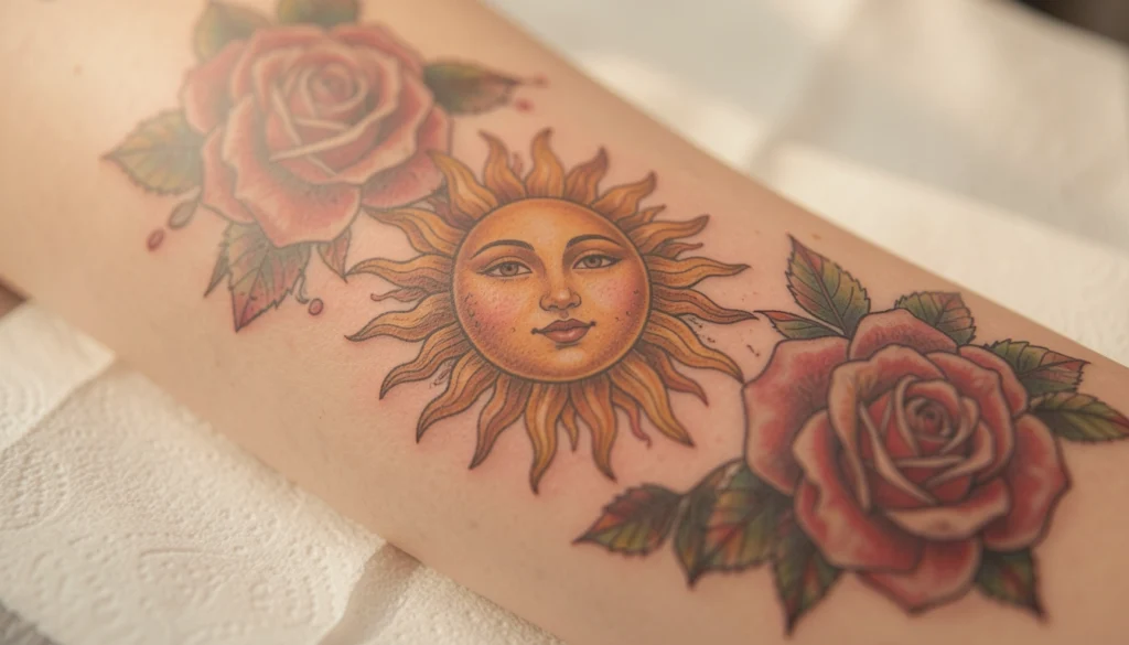Elegant Feminine American Traditional Tattoos