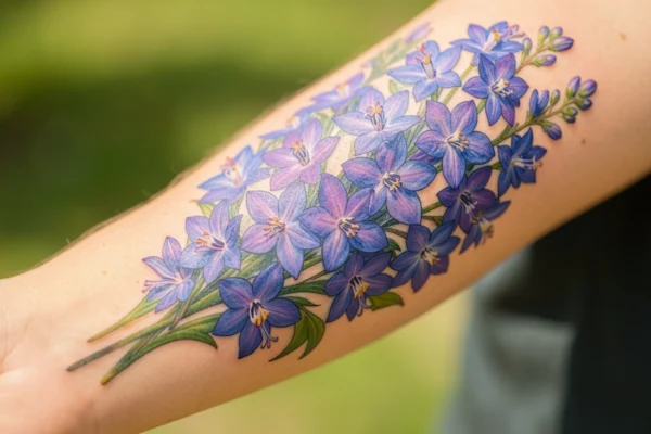 35 Fierce Colorful July Birth Flower Tattoos to Save for Later