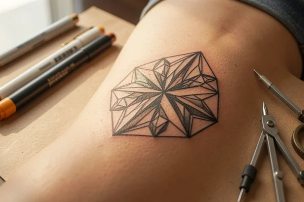 11 Cool Geometric Thigh Tattoos Unique for the Modern Woman