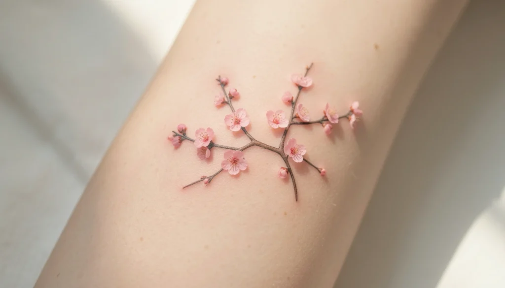 Minimalist Cherry Blossom Tattoo Ideas