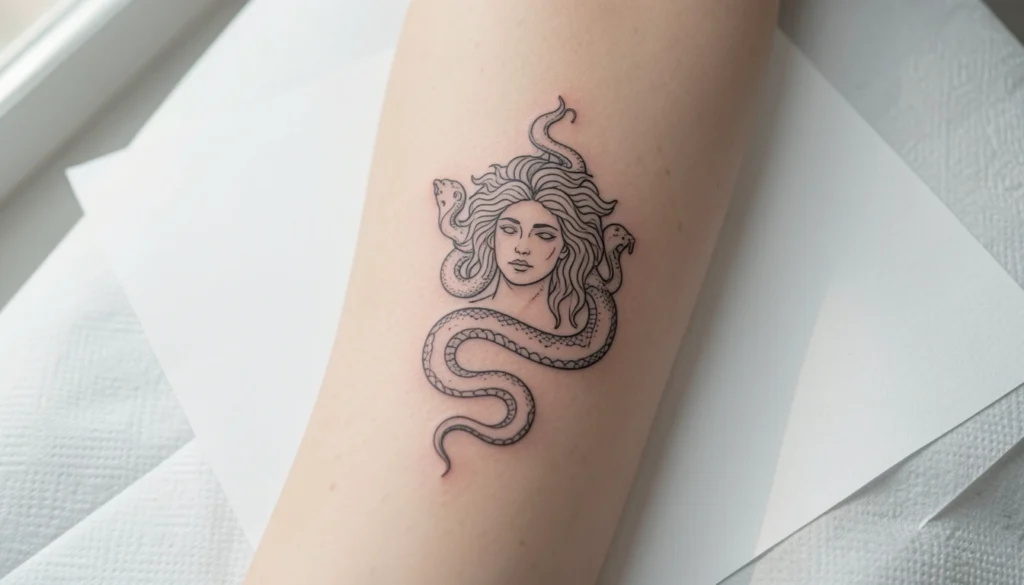 Minimalist Medusa Tattoo Design Inspired
