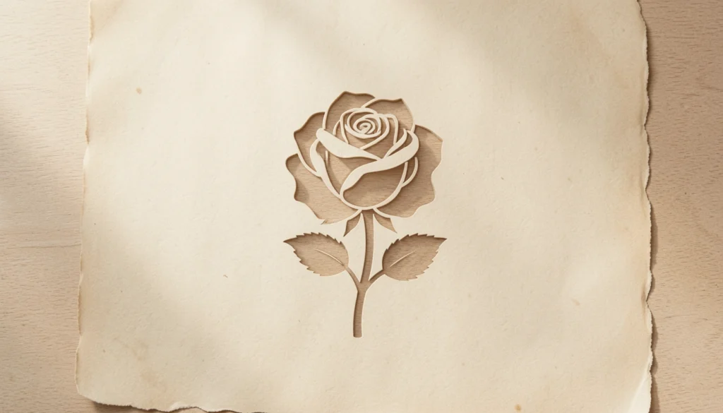 Minimalist Rose Tattoo Stencil Ideas