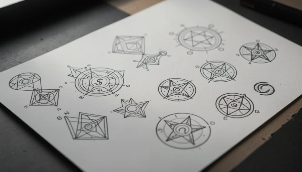 Minimalist Cybersigilism Tattoo Template Ideas