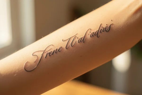 10 Minimalist Meaningful Arm Tattoos Lettering with Deep Symbolism