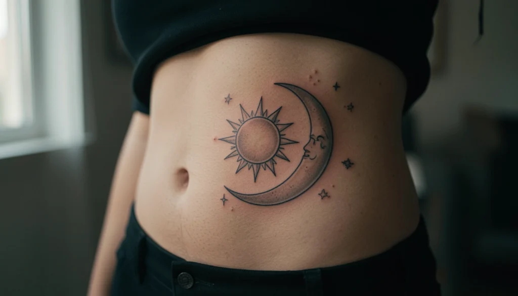 Sacred Side Stomach Tattoos Ideas