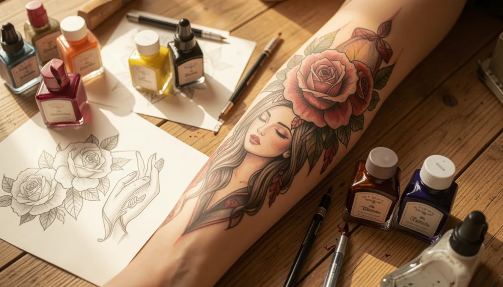 Meaningful Feminine Tattoo Sleeves Inspo