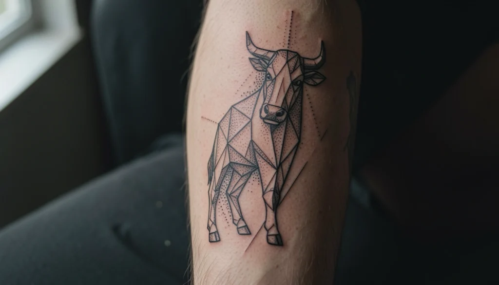 Geometric Calf Tattoo Men Designs
