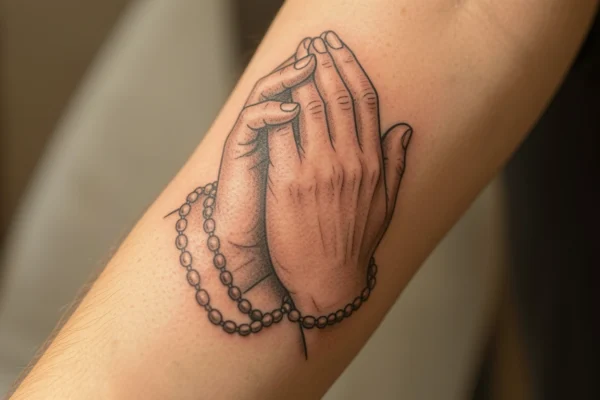 17 Inspiring Sacred Praying Hands Tattoos with Hidden Meaning