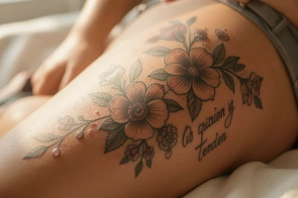 30 Dainty Thigh Tattoos to Honor Your Journey